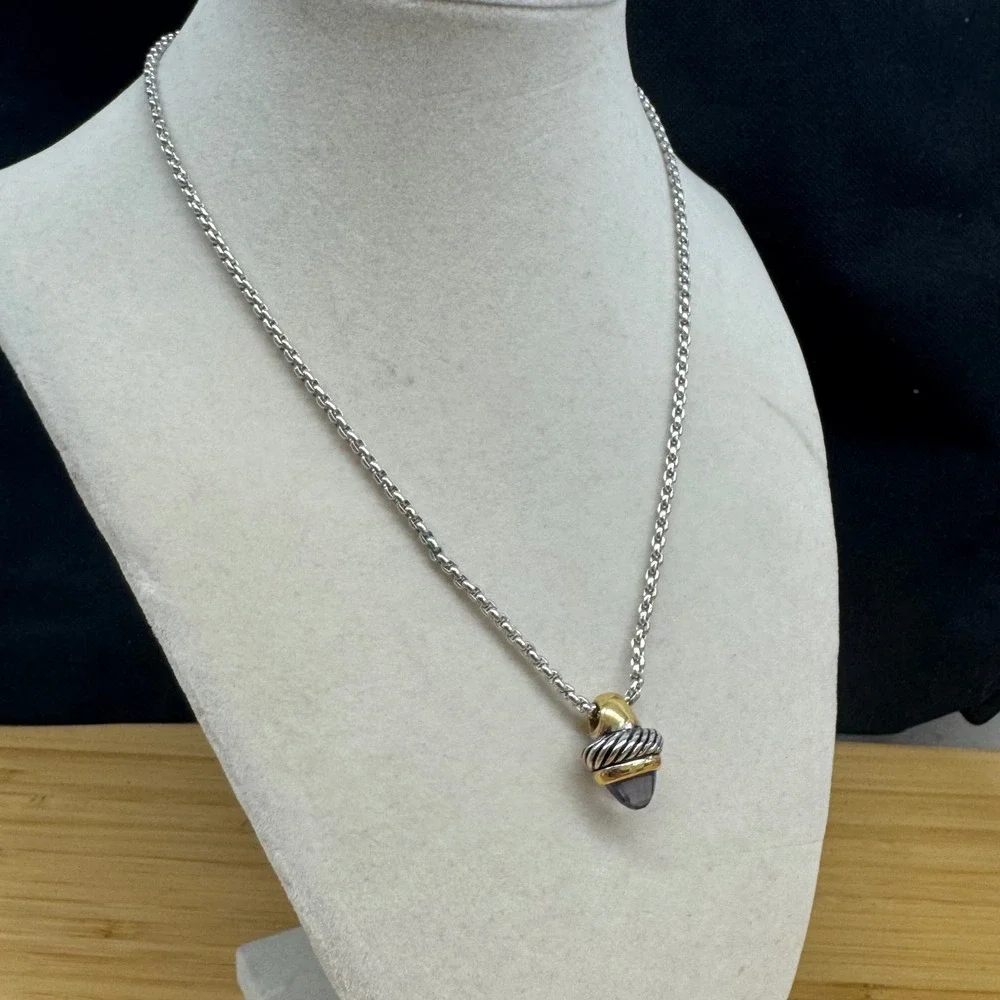 Brighton Two Tone Mixed Metal Pendant Necklace‎ Silver Plated Hypoallergenic